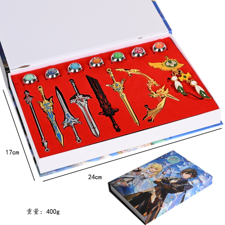Genshin Impact Anime peripheral necklace ring a set of 15 pieces