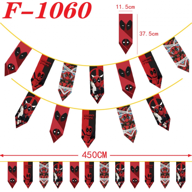 Deadpool  Anime Surrounding Christmas Halloween Inverted Triangle Flags 450cm F-1060