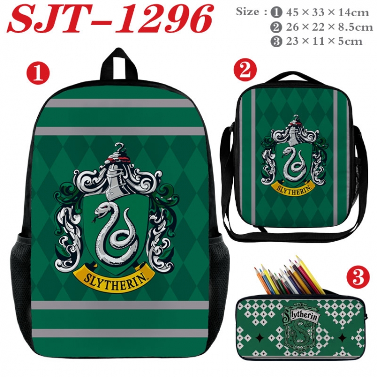 Harry Potter Anime nylon canvas backpack pencil case crossbody bag three piece set 45x33x14cm SJT-1296