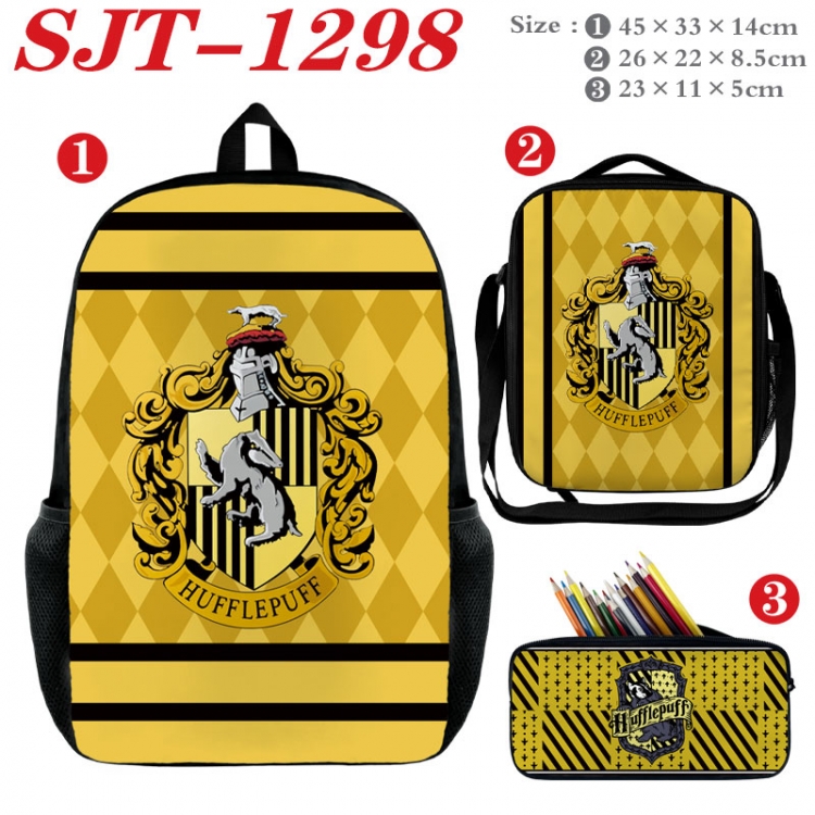 Harry Potter Anime nylon canvas backpack pencil case crossbody bag three piece set 45x33x14cm SJT-1298