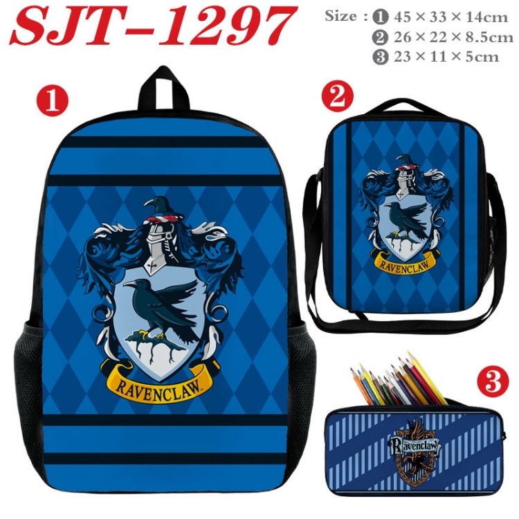 Harry Potter Anime nylon canvas backpack pencil case crossbody bag three piece set 45x33x14cm SJT-1297
