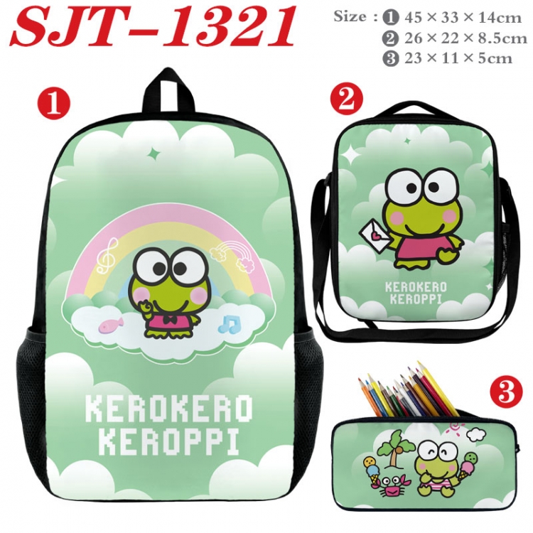 Sanrio Anime nylon canvas backpack pencil case crossbody bag three piece set 45x33x14cm  SJT-1321