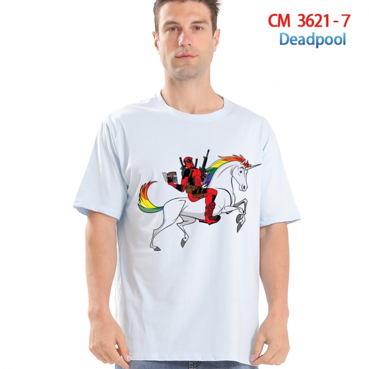 Deadpool Printed short-sleeved cotton T-shirt from S to 4XL 3621-7