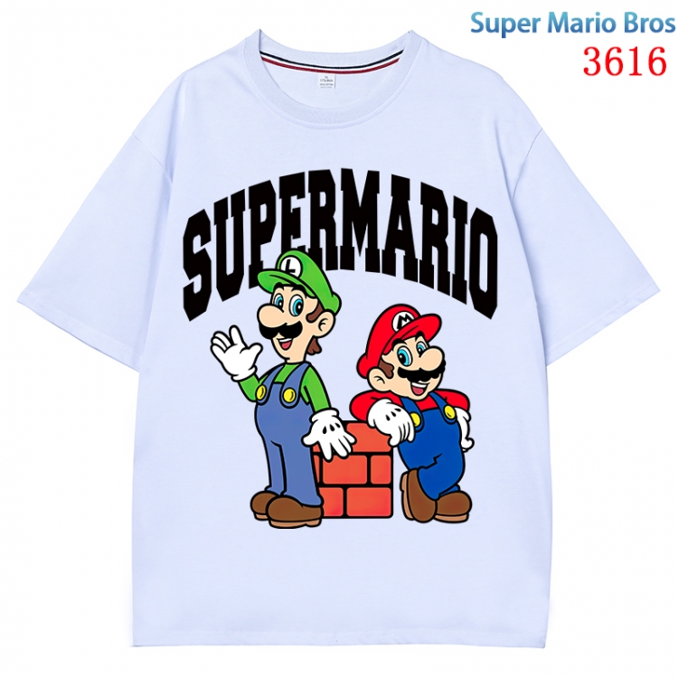 Super Mario  Anime Pure Cotton Short Sleeve T-shirt Direct Spray Technology from S to 4XL  CMY-3616-1
