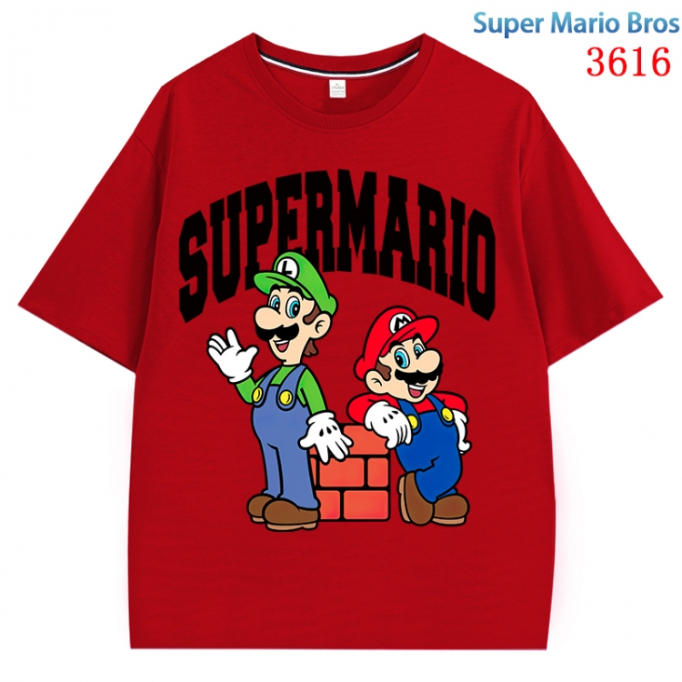 Super Mario  Anime Pure Cotton Short Sleeve T-shirt Direct Spray Technology from S to 4XL CMY-3616-3