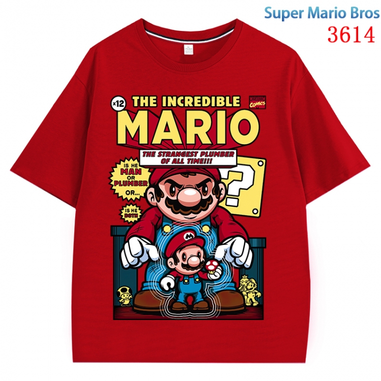 Super Mario  Anime Pure Cotton Short Sleeve T-shirt Direct Spray Technology from S to 4XL  CMY-3614-3