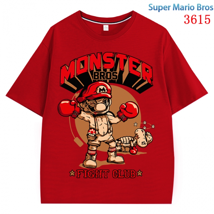 Super Mario  Anime Pure Cotton Short Sleeve T-shirt Direct Spray Technology from S to 4XL CMY-3615-3