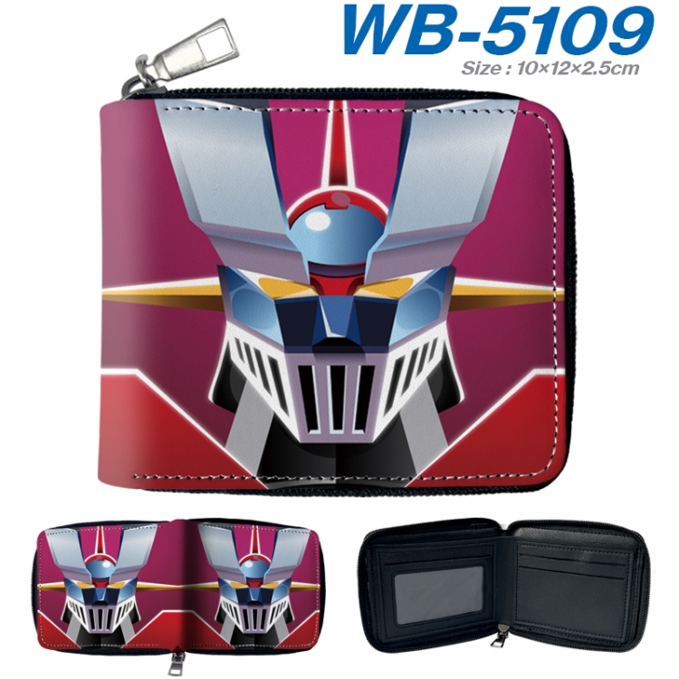 Mazinger-Z Anime color short full zip folding wallet 10x12x2.5cm WB-5109A