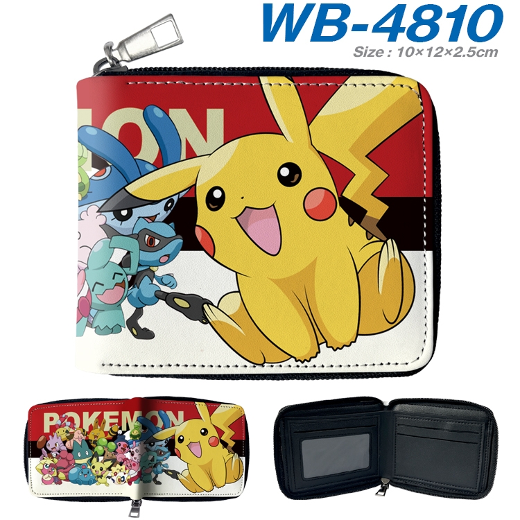 Pokemon Anime color short full zip folding wallet 10x12x2.5cm WB-4810A