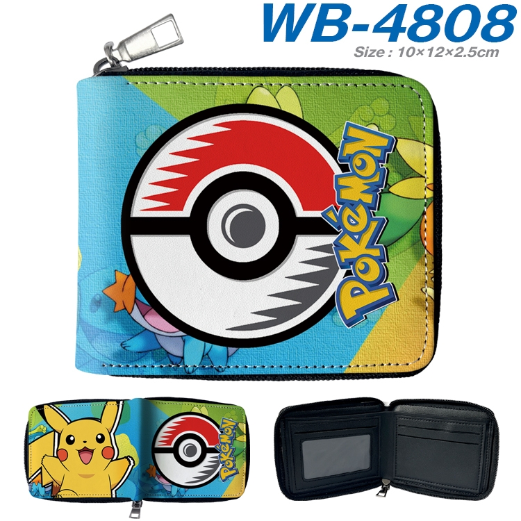 Pokemon Anime color short full zip folding wallet 10x12x2.5cm WB-4808A