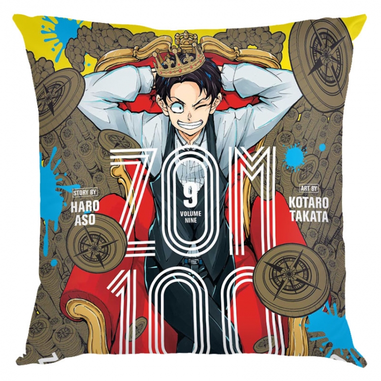 Zom 100 Anime square full-color pillow cushion 45X45CM NO FILLING  J4-5