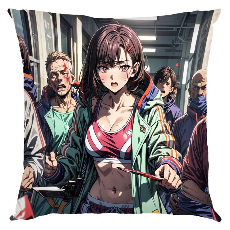 Zom 100 Anime square full-color pillow cushion 45X45CM NO FILLING  J4-70