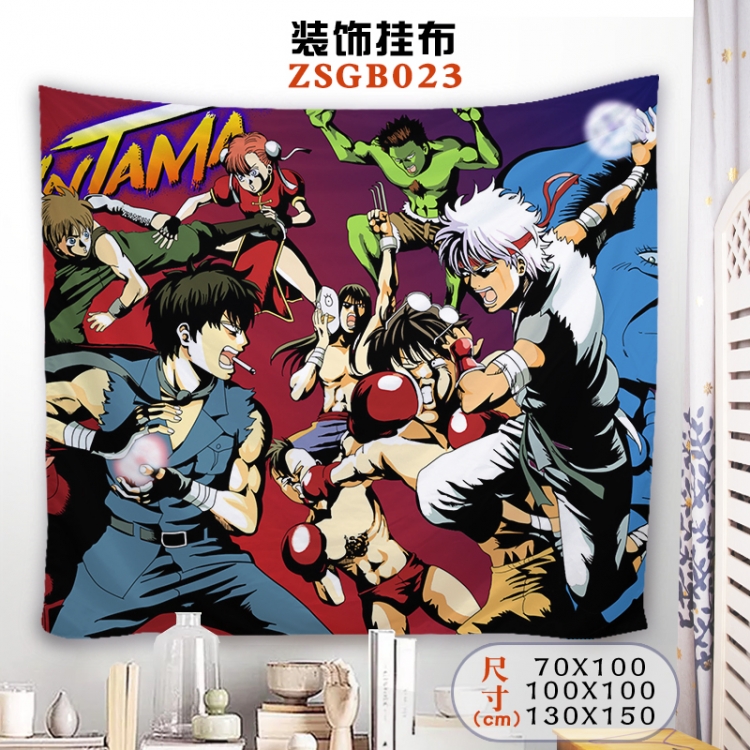 Gintama Anime tablecloth decoration hanging cloth 130X150 supports customization ZSGB023