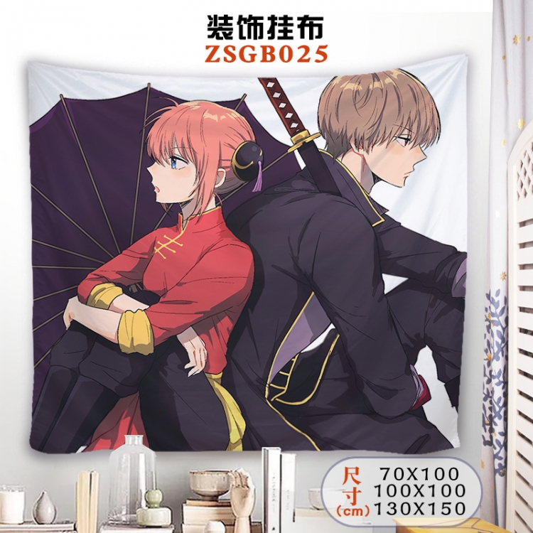 Gintama Anime tablecloth decoration hanging cloth 130X150 supports customization ZSGB025