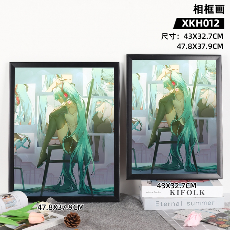 Hatsune Miku Anime peripheral frame painting 43X32.7cm, supports customization of individual images XKH012