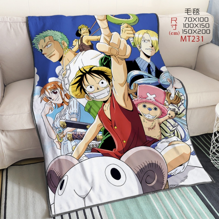 One Piece Anime oversized mink flannel blanket 150X200CM customizable