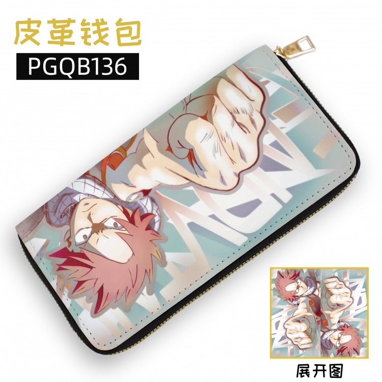 Fairy tail Anime leather zipper wallet supports customization to images