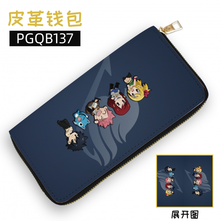 Fairy tail Anime leather zipper wallet supports customization to images