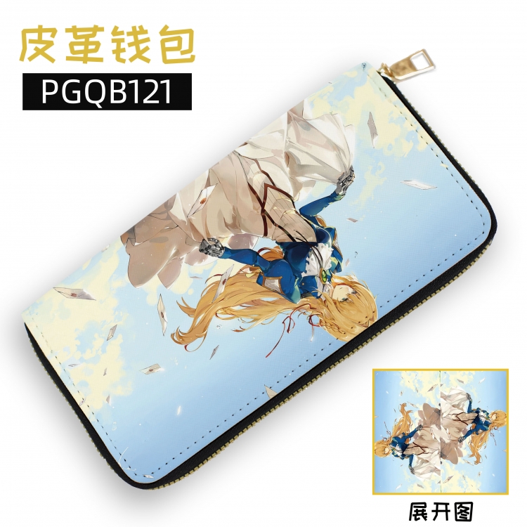 Violet Evergarden Anime leather zipper wallet supports customization to images