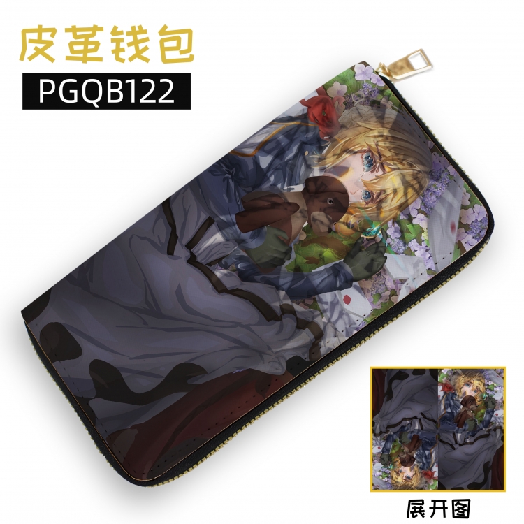 Violet Evergarden Anime leather zipper wallet supports customization to images