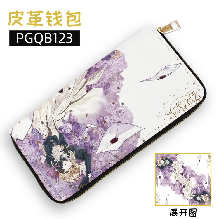 Violet Evergarden Anime leather zipper wallet supports customization to images