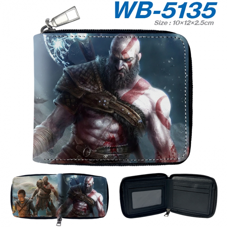 God of War Anime color short full zip folding wallet 10x12x2.5cm WB-5135A