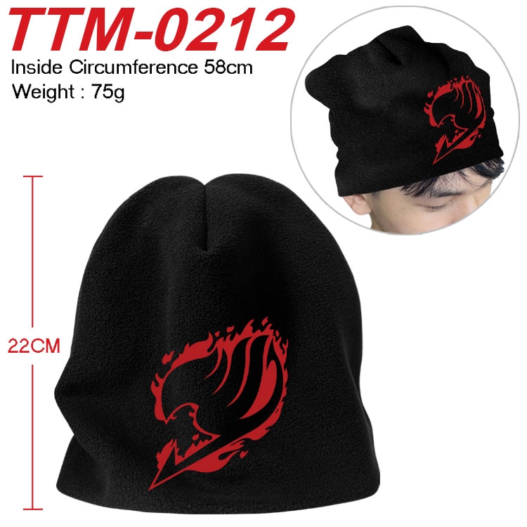 Fairy tail Printed plush cotton hat with a hat circumference of 58cm (adult size) TTM-0212
