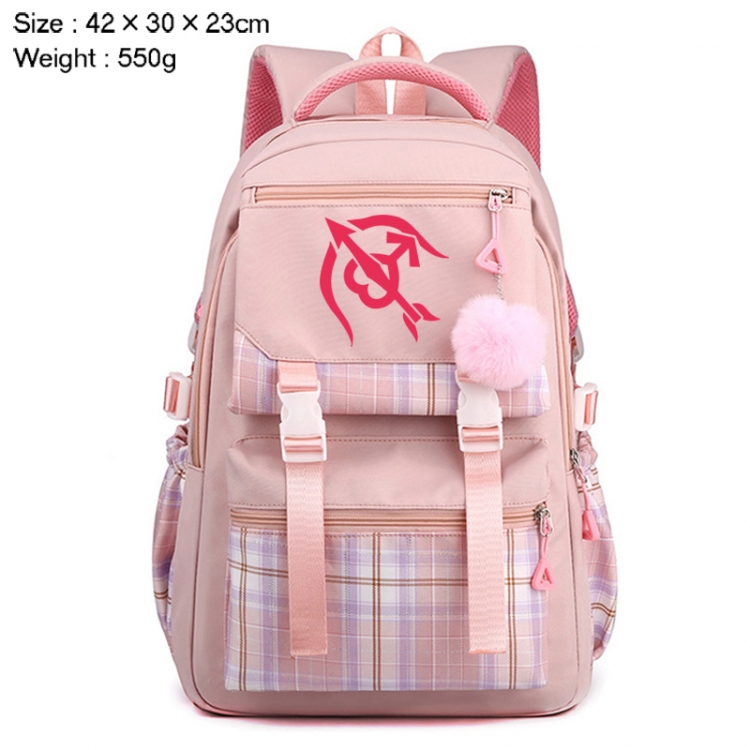sailormoon Anime Plaid Backpack Four Color Fashion Backpack 42X30X23cm 550g