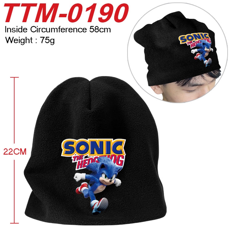 Sonic The Hedgehog Printed plush cotton hat with a hat circumference of 58cm (adult size) TTM-0190