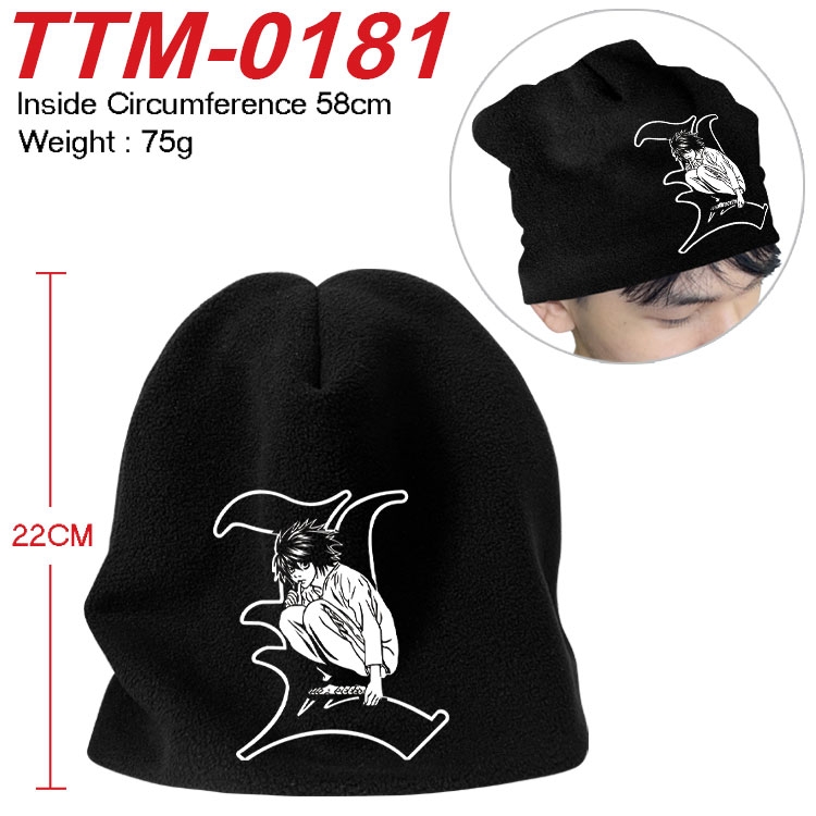 Death note Printed plush cotton hat with a hat circumference of 58cm (adult size) TTM-0181
