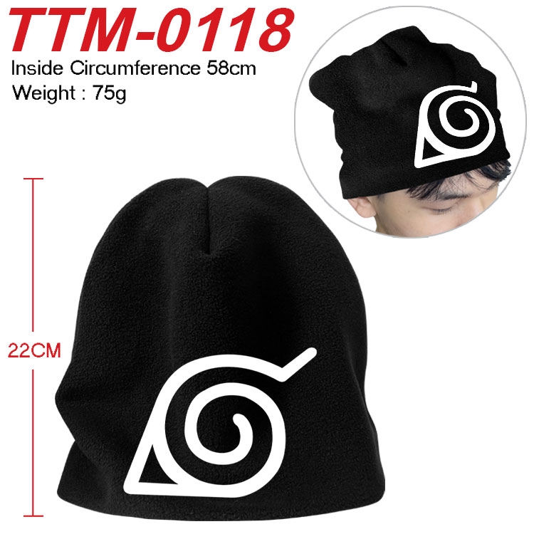 Naruto Printed plush cotton hat with a hat circumference of 58cm (adult size) TTM-0118