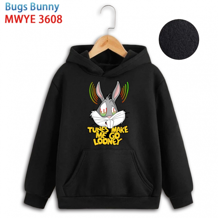 Bugs Bunny Anime surrounding childrens pure cotton patch pocket hoodie 80 90 100 110 120 130 140 for children MWYE-3608