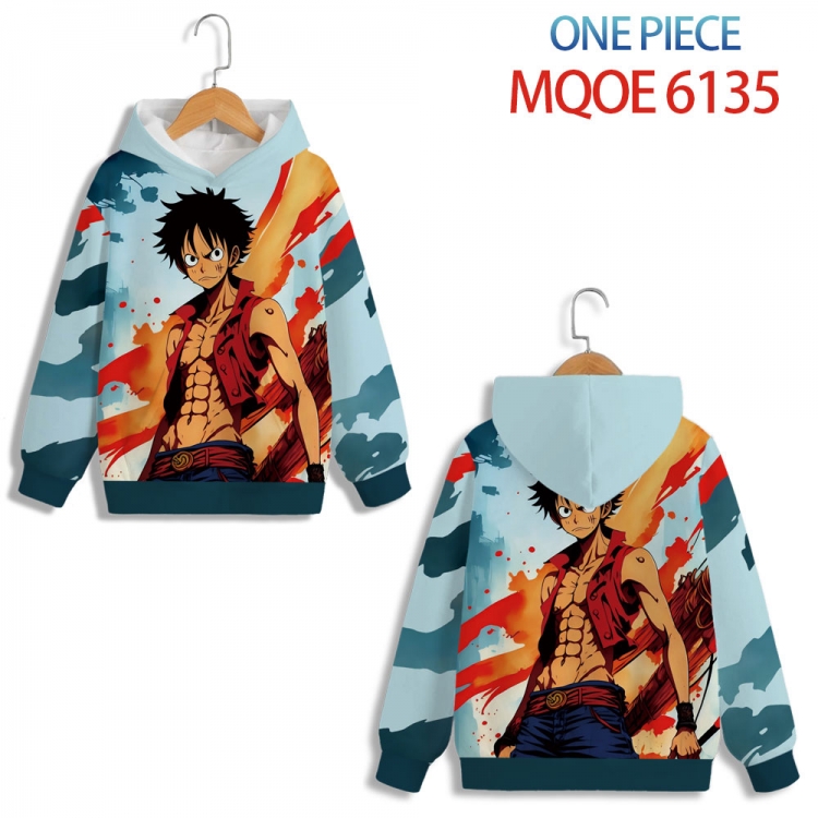 One Piece  Anime Surrounding Childrens Full Color Patch Pocket Hoodie 80 90 100 110 120 130 140 for children MQOE 6135