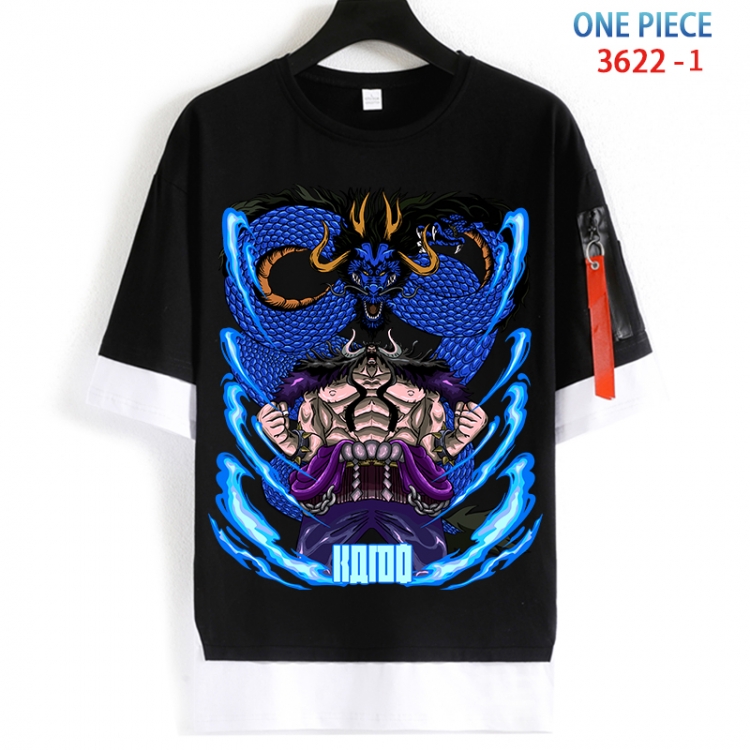 One Piece Cotton Crew Neck Fake Two-Piece Short Sleeve T-Shirt from S to 4XL HM-3622-1