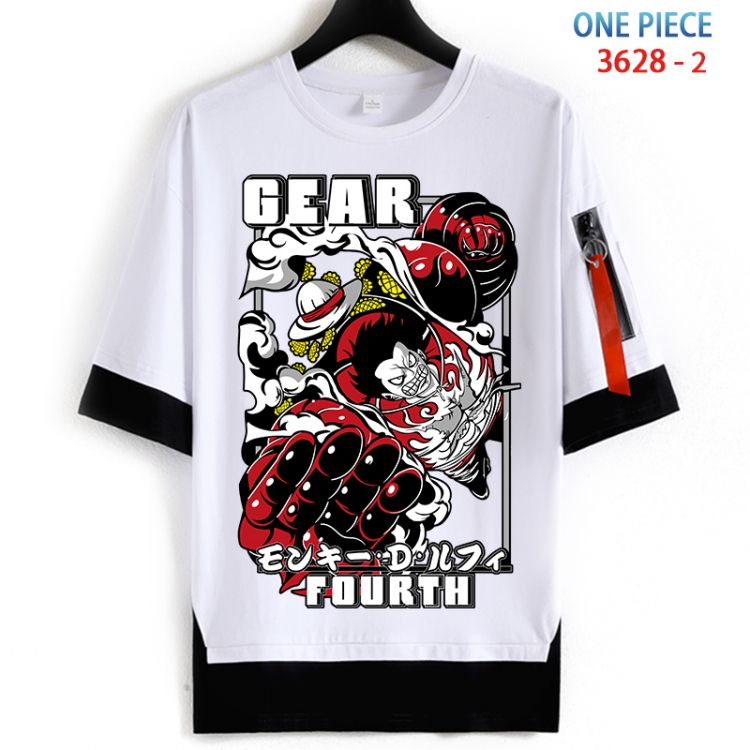 One Piece Cotton Crew Neck Fake Two-Piece Short Sleeve T-Shirt from S to 4XL HM-3628-2