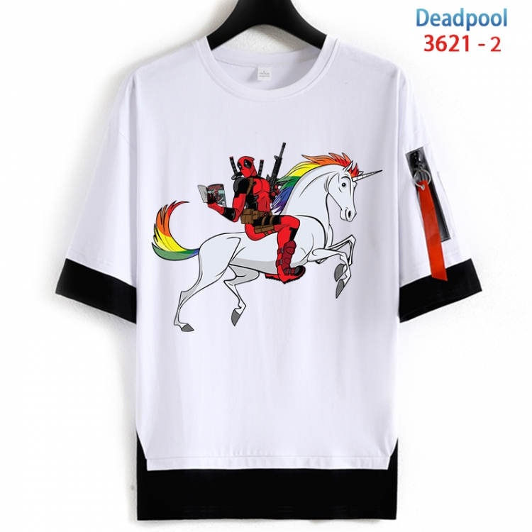 Deadpool Cotton Crew Neck Fake Two-Piece Short Sleeve T-Shirt from S to 4XL HM-3621-2