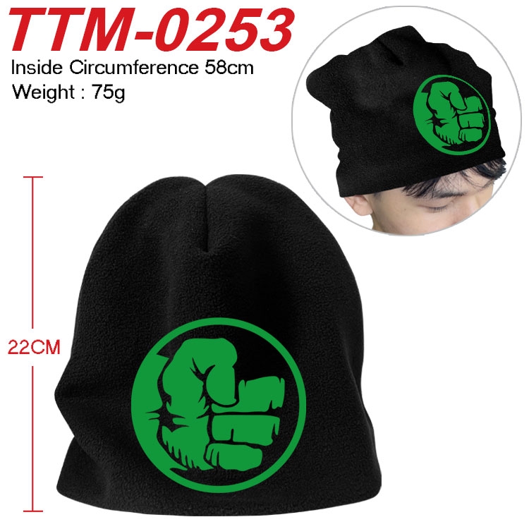 Superhero Printed plush cotton hat with a hat circumference of 58cm (adult size) TTM-0253