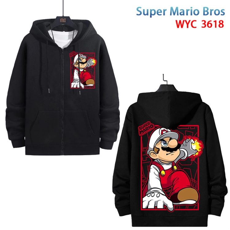 Super Mario Anime cotton zipper patch pocket sweater from S to 3XL  WYC-3618-3