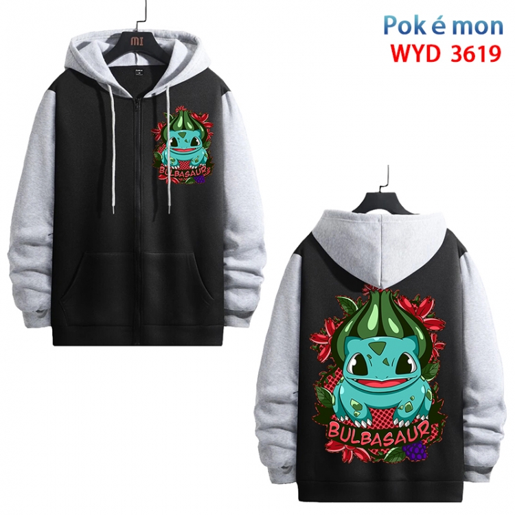 Pokemon Anime cotton zipper patch pocket sweater from S to 3XL WYD-3619-3