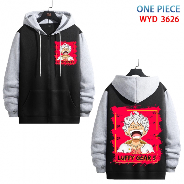 One Piece Anime cotton zipper patch pocket sweater from S to 3XL WYD-3626-3