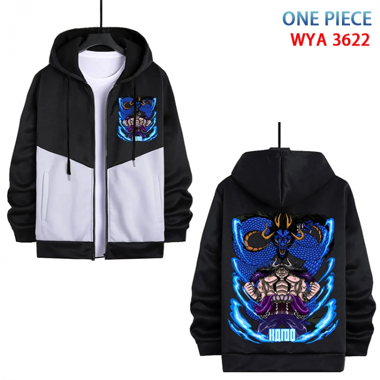 One Piece Anime cotton zipper patch pocket sweater from S to 3XL  WYA-3622-3