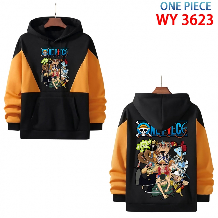 One Piece Anime color contrast patch pocket sweater from XS to 4XL WY-3623-3