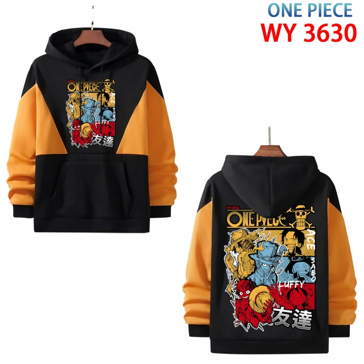 One Piece Anime color contrast patch pocket sweater from XS to 4XL WY-3630-3