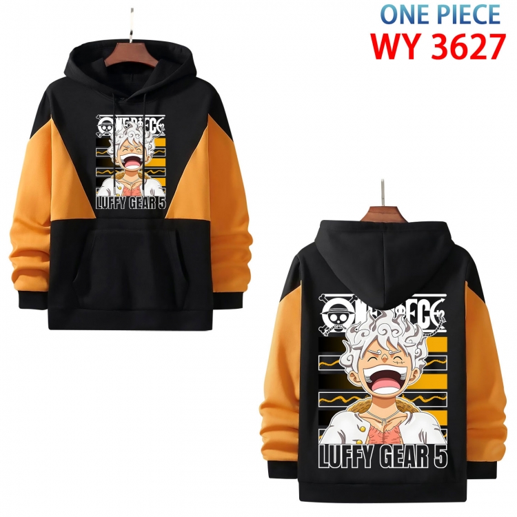 One Piece Anime color contrast patch pocket sweater from XS to 4XL WY-3627-3