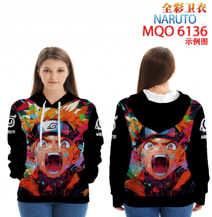 Naruto Long Sleeve Hooded Full Color Patch Pocket Sweatshirt from XXS to 4XL MQO 6136