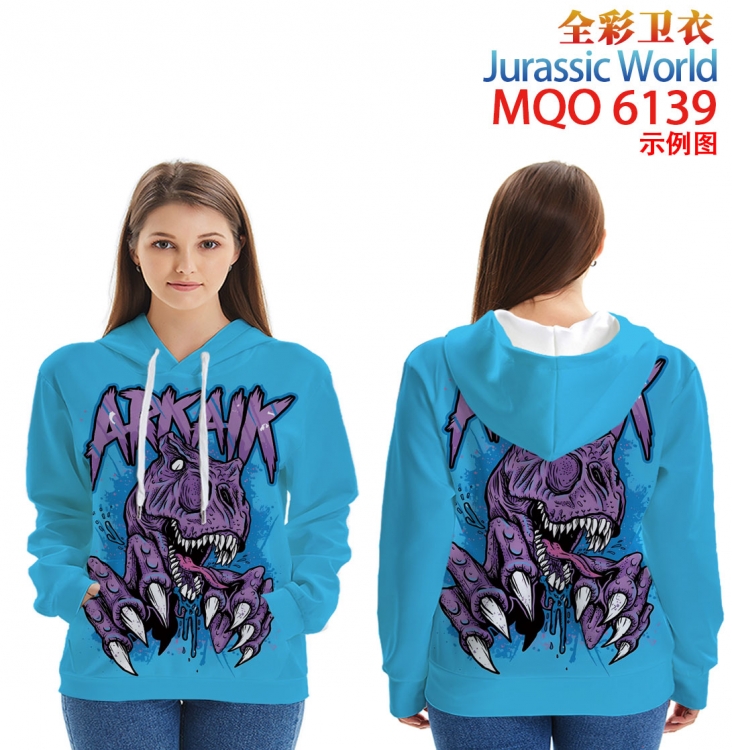 Jurassic World Long Sleeve Hooded Full Color Patch Pocket Sweatshirt from XXS to 4XL MQO 6139
