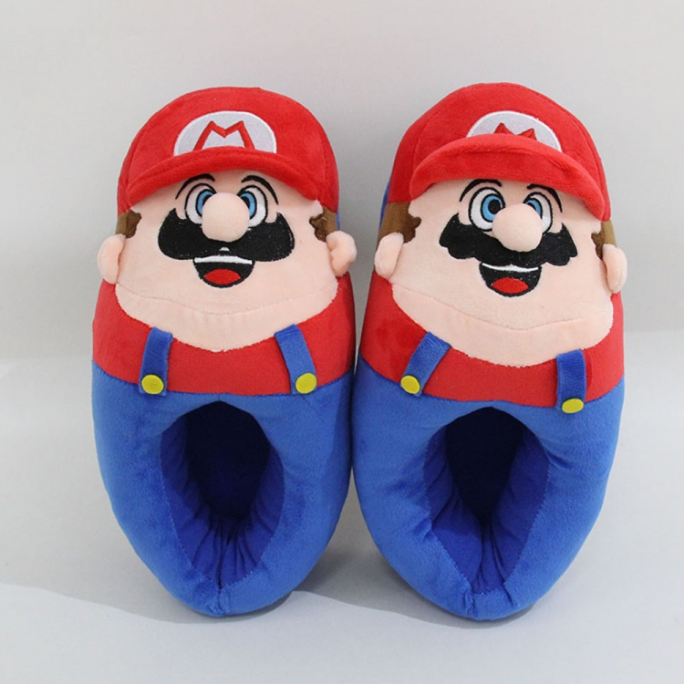 Super Mario Foot Wrap Crystal Super Soft PP Cotton Warm Plush Shoes Size 36-43 Size 28cm