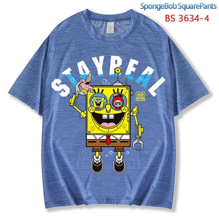 SpongeBob  ice silk cotton loose and comfortable T-shirt from XS to 5XL  BS-3634-4