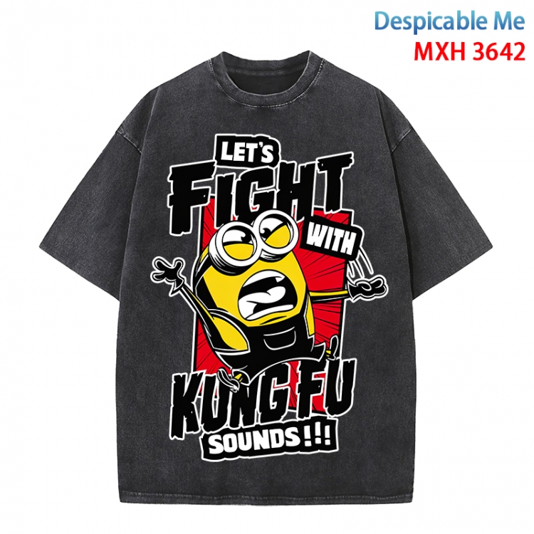 Despicable Me Anime peripheral pure cotton washed and worn T-shirt from S to 4XL  MXH-3642