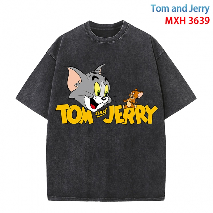 Tom and Jerry Anime peripheral pure cotton washed and worn T-shirt from S to 4XL MXH-3639